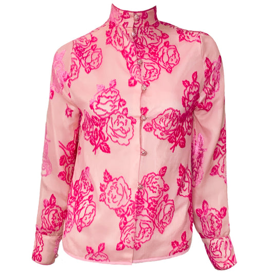 80’s Rose Print Blouse