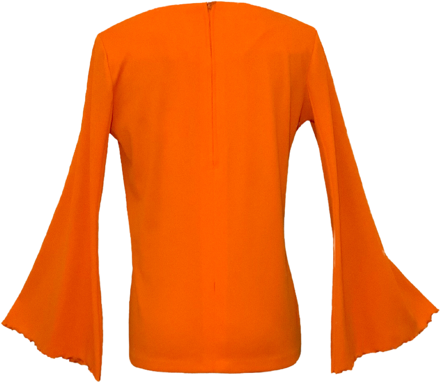 70s Vibrant Orange Bell Sleeve Top